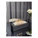 Mondelux Premium Metal Masaüstü Şömine - Antrasit / Sertifikalı Yakıt Ve Dekoratif Taş Hediyeli