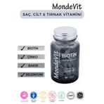 MondeVit Hair Vitamin 60 Tablet–biotin 5000 Mcg,çinko,selenyum,bakır–saç Dökülmesine Karşı Vitamin