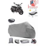 Mondial 125 Prostreet Branda Gri Arka Çanta Uyumlu(Topcase) Motosiket Brandası Motor Örtüsü Çadır Su Geçirmez Motosiklet Kılıfı Motor Brandası,lastikli,taşıma Torbalı