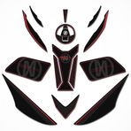Mondial Drift L Full Tank Pad Set Siyah - Kırmızı