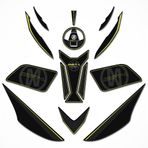 Mondial Drift L Full Tank Pad Set Siyah - Neon Sarı