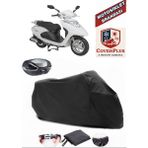 Mondial Ritmica 100 Branda Siyah Arka Çanta Uyumlu(Topcase) Motosiket Brandası Motor Örtüsü Çadır Su Geçirmez Motosiklet Kılıfı Motor Brandası,lastikli,taşıma Torbalı