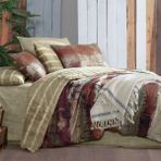 Mondrian King Size (Battal Boy) %100 Pamuk Flanel (Pazen) Nevresim Takımı Bej - 240 x 220 cm