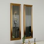 MONEayna 2'li Gold Çerçeveli Ayna 30x90 Cm Pg003 Altın