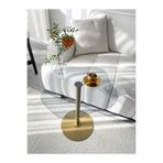 MONEayna WİCCİ Dekoratif Füme Cam Gold Zigon Yan Sehpa