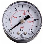 Moneks Manometre Ø63 - 0-10 Bar - Metal Gövdeli - Arkadan Çıkışlı 1/4''