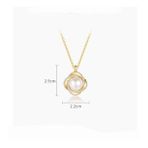Monemel Swarovski Taşlı Gold İnci Kolye(Altın kaplama) Sevgililer Günü Hediyesi