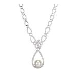 Monemel Swarovski Taşlı İnci ve Kristal Kolye (Altın Kaplama) Yeni Yıl Hediyesi - Yılbaşı Hediyesi