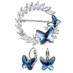 Monemel Swarovski Taşlı KELEBEK Küpe ve KELEBEK Broş (Yaka iğnesi) SET Sevgililer Günü Hediyesi Doğum Günü Hediyesi, Aynı Gün Teslimat, Yeni Yıl Hediyesi 2024