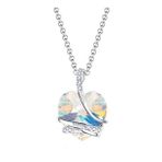 Monemel Swarovski Taşlı Mavi Kalp Kolye (Beyaz Altın Kaplama) N0404 Istanbul Aynı Gün Teslimat, Sevgililer Günü Hediyesi, Doğum Günü Hediyesi, Sevgiliye Hediye (Beyaz)