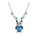 Monemel Swarovski Taşlı Özel Tasarım Panda Kolye (Altın Kaplama) Sevgililer Günü Hediyesi