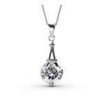 Monemel Swarovski Tek Taş Kolye - (Eyfel Kulesi) (Altın Kaplama) Sevgililer Günü Hediyesi