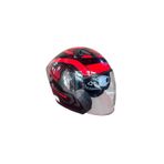 monero LS5 Yarım Kask Güneş Vizörlü Kırmızı Large (L)