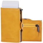 Moneyhold® Slim Wallet - Kartlık Erkek - Mini Cüzdan Erkek Bozuk Para Bölmeli - Kartlar Cüzdan Erkek Küçük, 1D - Okra Sarısı, siyah, 1 - Bozuk para tutucu olmadan