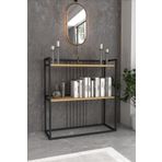 moniev 2 Raflı Metal Dresuar Raflı Lüx Dresuar Kitaplık Salon Düzenleyici 2 Raflı Konsol