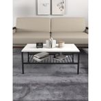 Moniev 2 Raflı Metal Orta Sehpa Dekoratif Lüx İki Katlı Salon Sehpa 90 x 45 cm Modern Tasarım