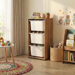 Moniev Kids 3 Sepetli Dolap Çok Amaçlı Dolap Oyuncak Dolabı MNV2601_3 - Atlantik Çam