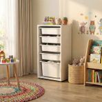 Moniev Kids 5 Sepetli Dolap Çok Amaçlı Dolap Oyuncak Dolabı MNV2601_5 - Beyaz