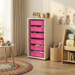 Moniev Kids 6 Sepetli Dolap Çok Amaçlı Dolap Oyuncak Dolabı MNV2601 - Pembe