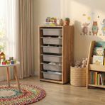 Moniev Kids 6 Sepetli Dolap Çok Amaçlı Dolap Oyuncak Dolabı MNV2601_6 - Gri