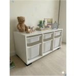 Moniev Kids Beyza 6 Sepetli Çok Amaçlı Dolap Oyuncak Dolabı - Beyaz