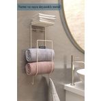 Moniev Yapışkanlı Havluluk Metal Havlu Düzenleyici Banyo Askısı Havlu Askısı