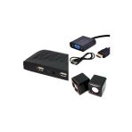 Monitörü Tv Yapma Aparatı Hd Uydu Ve Hdmı Vga Çevirici Ve Hoparlör 3 Lü Set