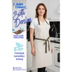 Monki Haus Atölye Barista Seramik Aşçı Master Chef Çiçekçi Pastacı Deri Detaylı Kot Denim Gri Önlük