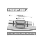 Monlion Egzoz Spiral Flex Borusu, 45mm*190mm,Üniversal Tip, Paslanmaz Çelik Çift Örgülü