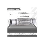 Monlion Egzoz Spiral Flex Borusu,45mmx 290mm Üniversal Tip, Paslanmaz Çelik Çift Örgülü Flex Borusu
