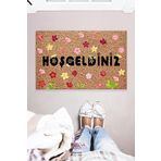 Monnhein Hoşgeldiniz Çiçekli Çok Amaçlı İç ve Dış Mekan Dekoratif Kapı Önü Paspası 45x70