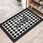 Monnhein Kapı Önü Paspası - Modern ve Şık Kapı Paspası | Ev, Ofis ve Dış Mekân Kullanımı İçin (Checkered Sweet Home) 45x65