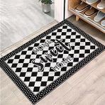 Monnhein Kapı Önü Paspası - Şık Kapı Paspası | Ev, Ofis Dış Mekân Kullanımı İçin (Checkered Sweet Home) 45X65