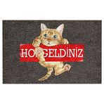 Monnhein Kedi Köpek Komik Tasarımlı Dekoratif Kapı önü Paspas, Dış Mekan/Ev İçi/Banyo/Mutfak/Yatak Odası/Giriş Paspasları (Hoşgeldiniz Kedi, 40x60)
