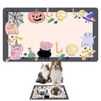 Monnhein Mama ve Su Evcil Hayvan Beslenme Matı, Kolay Temizlenen Emici Su Geçirmez Kumaş, Küçük Orta Boy ve Büyük Kedi ve Köpekler için Dayanıklı Köpek Kedi Paspas (40x60, Halloween)