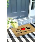 Monnhein Peace Love Dog Kapı Önü Paspası Dekoratif Kapı Paspası Dış Mekân Paspas Ev İçi Paspası 45x70cm