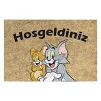 Monnhein Tasarımlı Dekoratif Kapı önü Paspas, Dış Mekan/Ev İçi/Banyo/Mutfak/Yatak Odası/Giriş Paspasları (Tom and Jerry, 45X70)