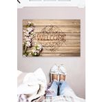 Monnhein Welcome Ahşap Desenli Dekoratif Çok Amaçlı İç ve Dış Mekan Kapı Önü Paspası 45x70