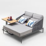 Mono Rattan Daybed, Gri