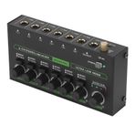 Mono Stereo Mikser, 6 Yollu 6 Yollu Mikser 6 Yollar Esnek Anahtarlama Düşük Gürültü Sinyali RGB Işık Efekt DC5V Tip C Kayıt Stüdyosu Için (AB fişi)