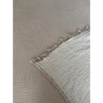 Monochrome %100 Organik Pamuk 4 Kat Müslin Tek Kişilik Çok Amaçlı Yatak Örtüsü ve Pike (160x240 ) - Bej - Ekru - 160 x 240 cm