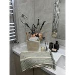 Monochrome Müslin Banyo ve Plaj Havlusu Peştemal-% 100 Pamuklu 4 Kat (100 cm x 190 Cm) Ekru- Yeşil Çizgili - 100 x 190 cm - 09-Yeşil