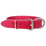 MONODOG Premium Deri Köpek Tasması - Rahat Kontrol ve Eğitim için Dayanıklı ve Şık Düz Yaka (Medium (13-18 inç (33-46 cm), Kırmızı)