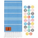 Monogram Pamuk Türk Plaj Havlusu Kum Geçirmez Hızlı Kuruyan Büyük Boy 40 x 72 Toallas de Playa Bambu Organik Plaj Battaniyesi Mat Cruise Essentials Yaz Tatili Aksesuarları Seyahat Olması Gereken Dişli
