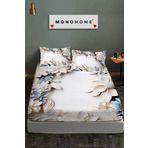 MonoHome %100 Pamuk Lastikli Çarşaf Özel Tasarım 5d Dijital 60 Tel Orkide