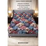 MonoHome %100 Pamuk Percale Lastikli Çarşaf Özel Tasarım 5d Dijital 60 Tel Motifs