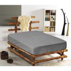 Monohome %100 Pamuklu Ranforce Fitted Gri Çift Kişilik Lastikli Çarşaf 160*200 - 160 x 200 cm