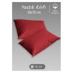 MONOHOME 2'li Premium%100 Pamuk Yastık Kılıfı 50x70 cm Kırmızı, MONOHOME69629