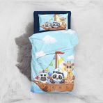 Monohome Animals Sail 3D Pamuk Saten Bebek Nevresim Takımı Seti