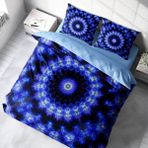 Monohome Blue Damask 3D Pamuk Saten Renkli Çift Kişilik 200x220 cm Nevresim Takımı